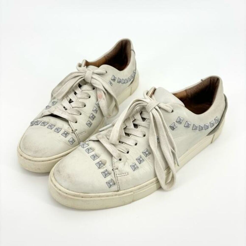 Frye Ivy Deco Stud Low Lace Up‎ Leather Sneakers Size 8